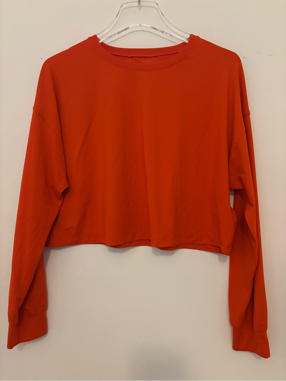 Lululemon Muscle Love Long Sleeve Red Orange Cropped Boxy Athleisure